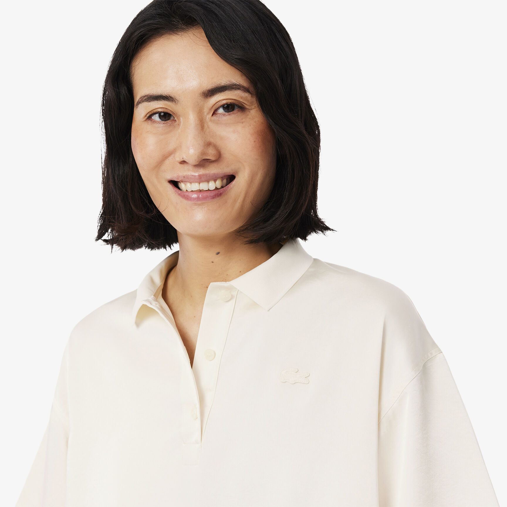 Oversized Silky Fluid Polo Shirt Oversized Silky Fluid Polo Shirt - CF9747-00-XFJ