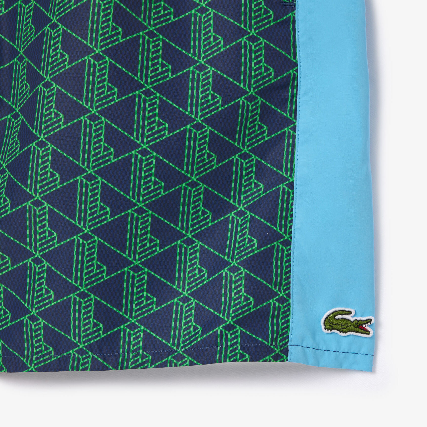 Lacoste Mid Length Monogram Print Swim Trunks - MH6980-00-IHA