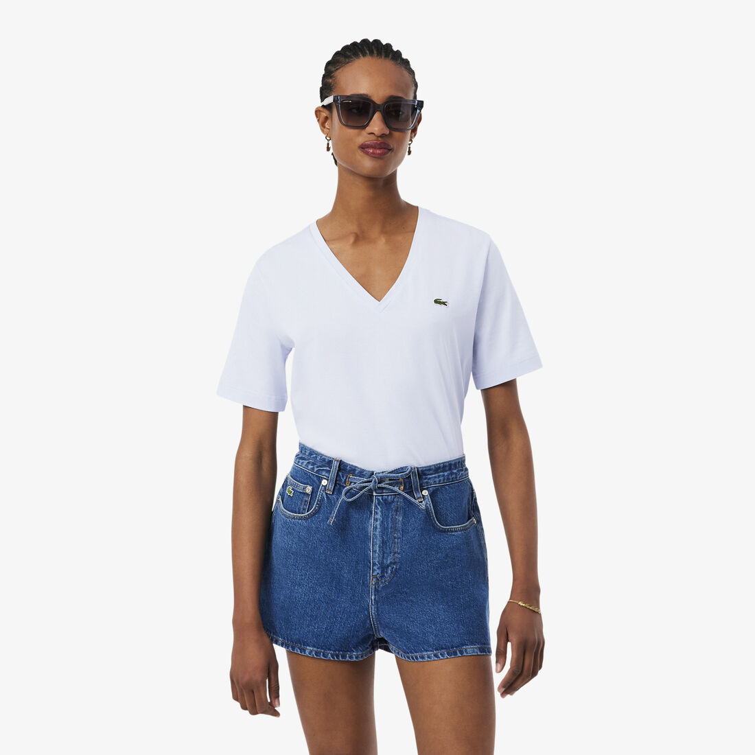 Relaxed Fit Soft Cotton V Neck T-shirt - TF7300-00-J2G