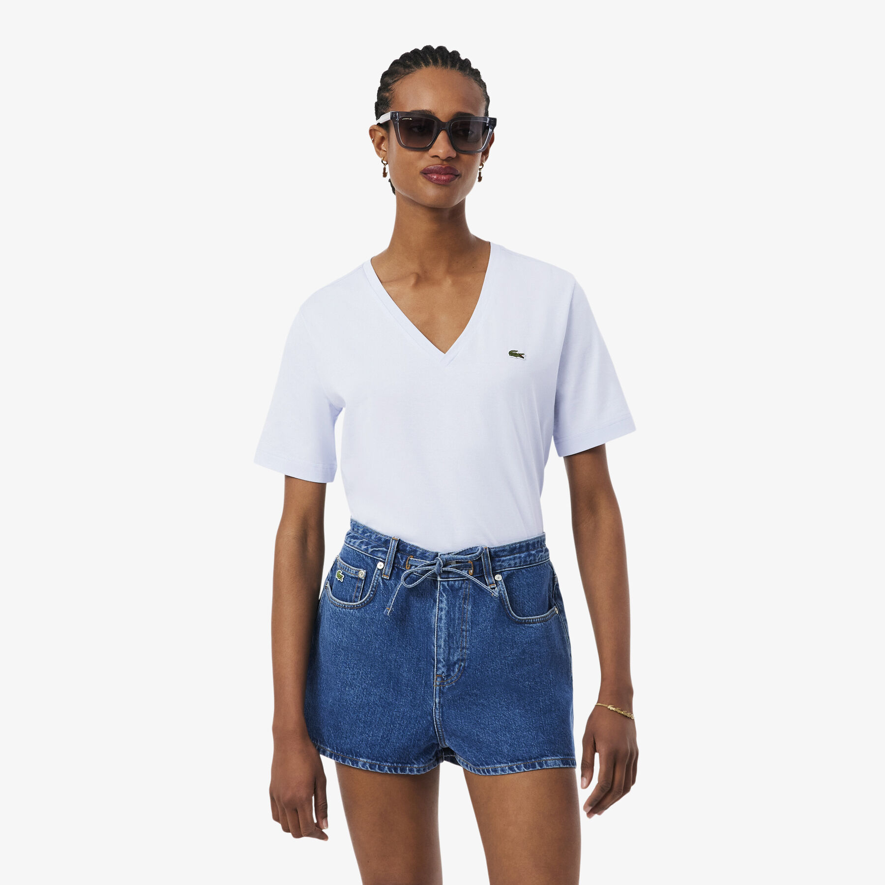 Relaxed Fit Soft Cotton V Neck T-shirt - TF7300-00-J2G