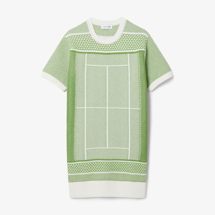 Tennis Court Jacquard Sweater Dress