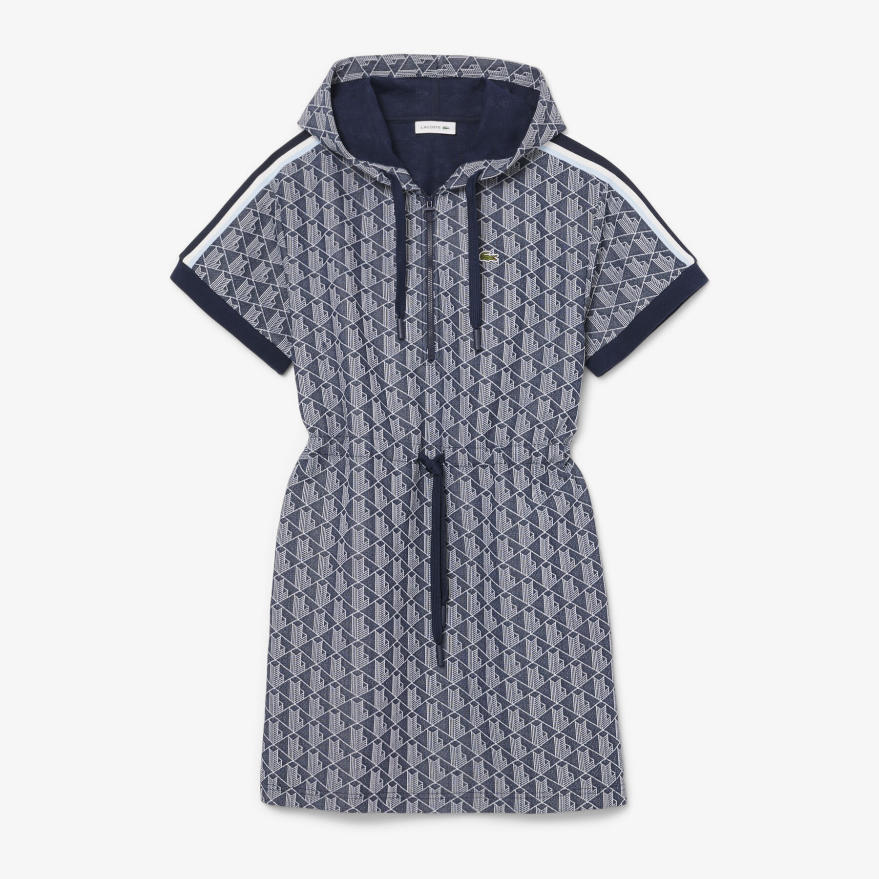 lacoste jacquard monogram hoodie dress