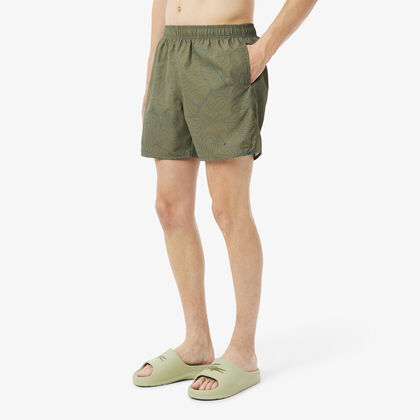 Mid Length Print Swim Trunks