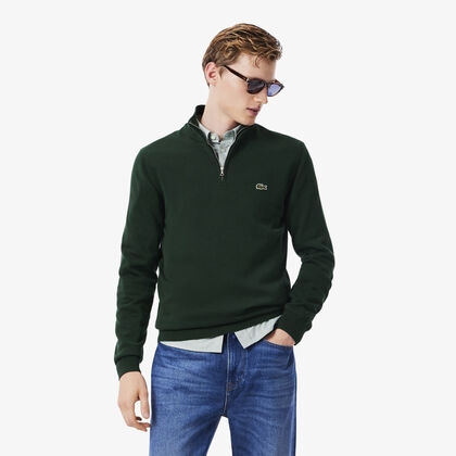 سترة قطنية بسحاب وياقة عالية image