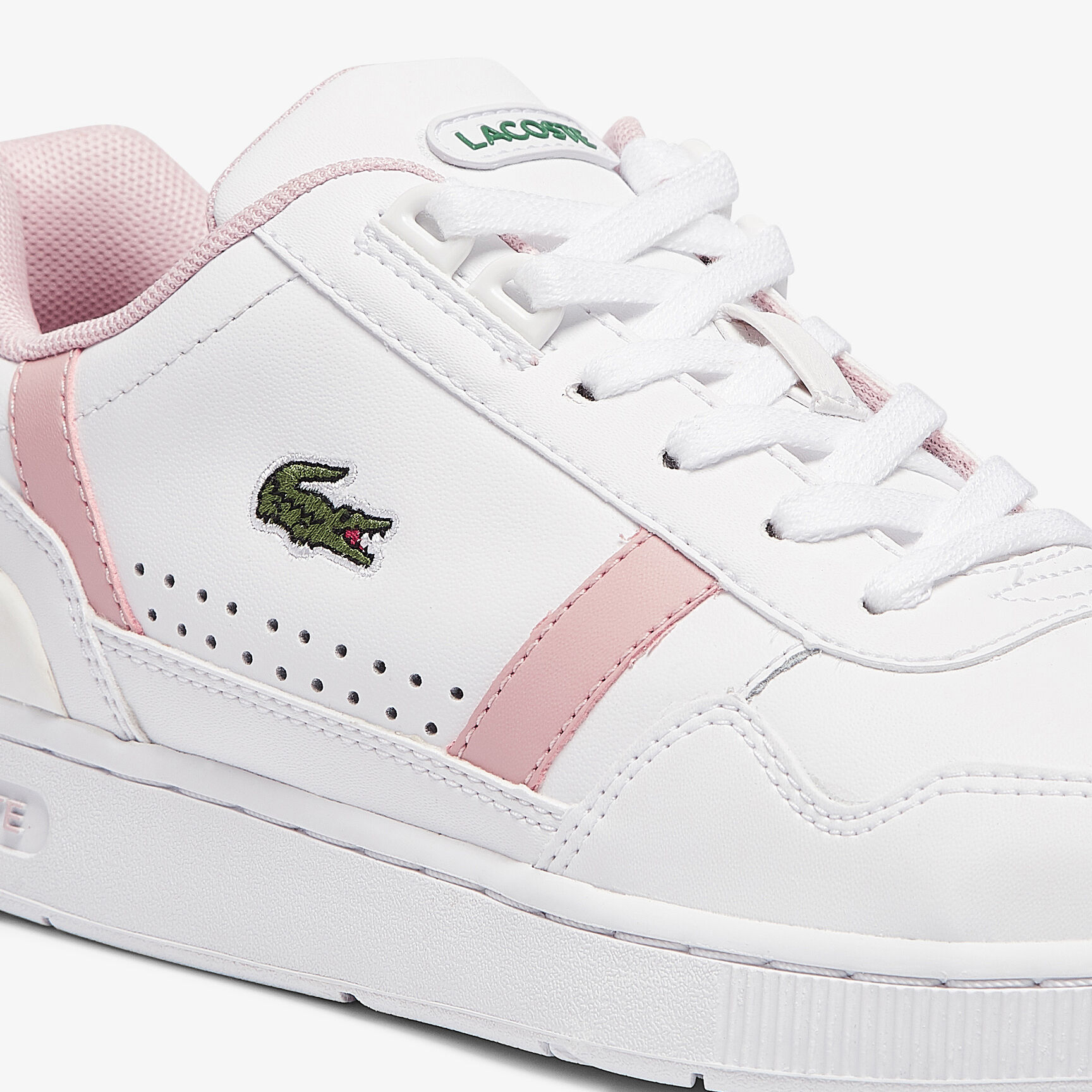 Women's T-Clip Leather and Synthetic Perforated Trainers