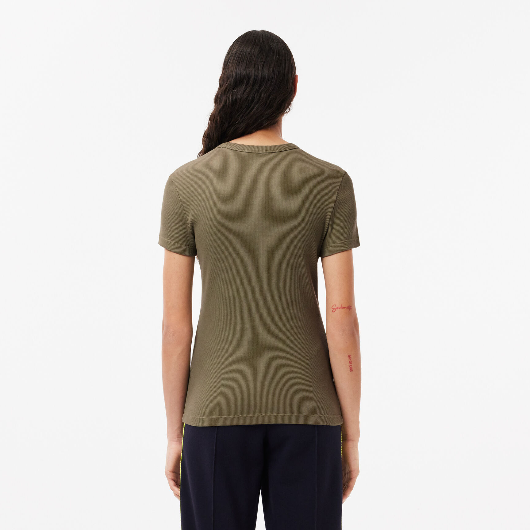 Slim Fit Ribbed Cotton T-shirt Women's Slim Fit Ribbed Cotton T-shirt - TF5538-00-BMY