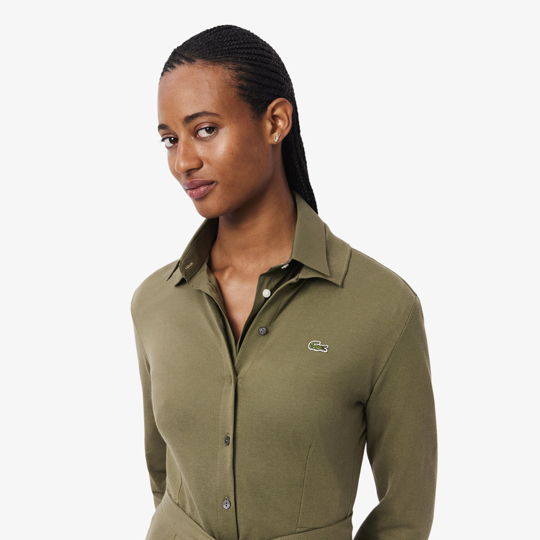 Polo Collar Belted Petit Pique Dress - EF5299-00-E9F