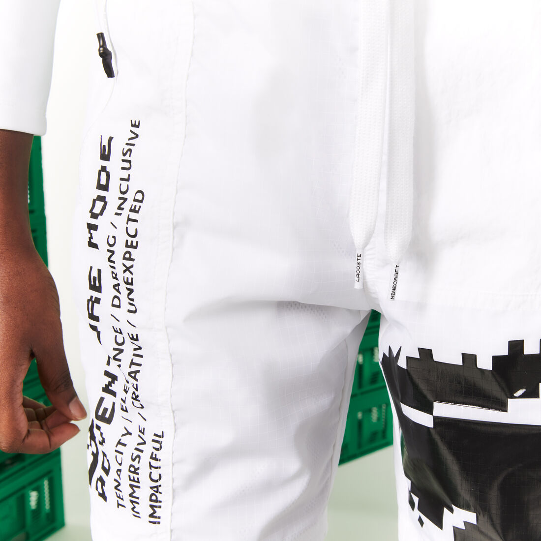 Unisex Lacoste L!VE x Minecraft Nylon Bermuda Shorts Unisex Lacoste L!VE x Minecraft Nylon Bermuda Shorts