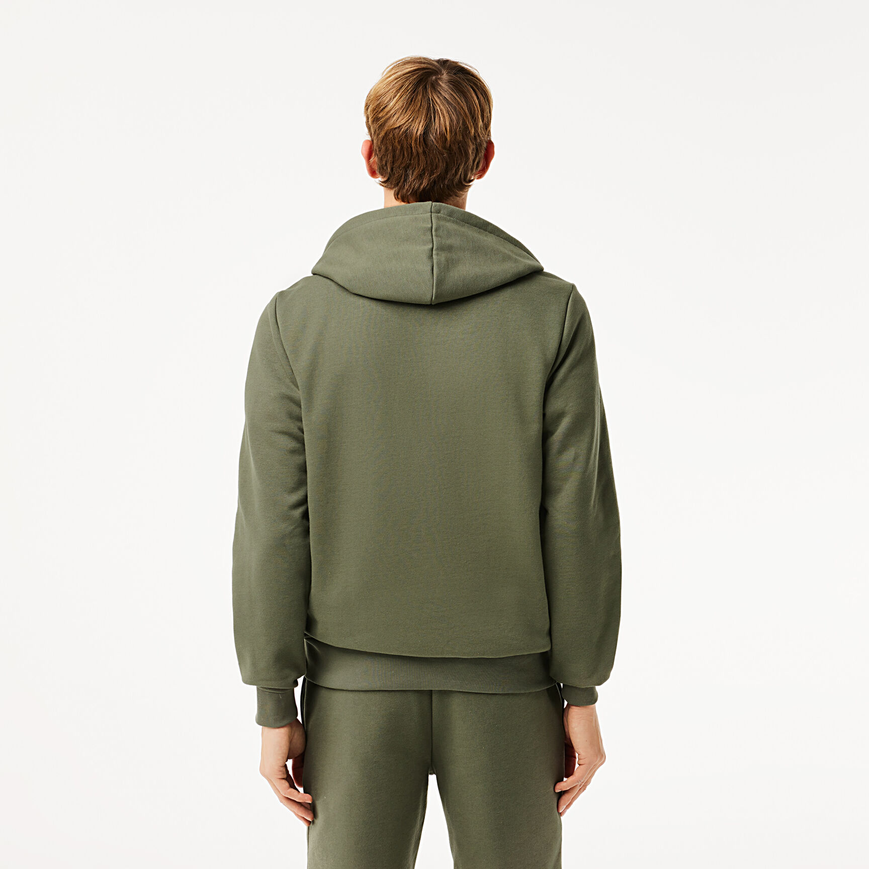 Zip-Up Fleece Hoodie Men's Lacoste Kangaroo Pocket Fleece Sweatshirt - SH9626-00-316