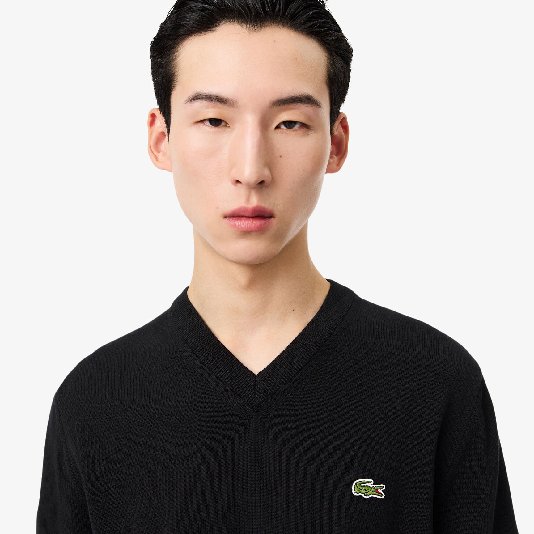 Monochrome Cotton V-neck Sweater Monochrome Cotton V-neck Sweater - AH1951-00-031