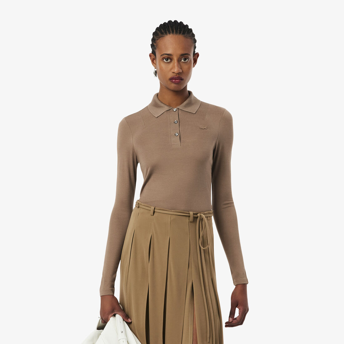 Runway Slim Fit Long Silk Sleeved Polo Shirt - PF3054-00-52I