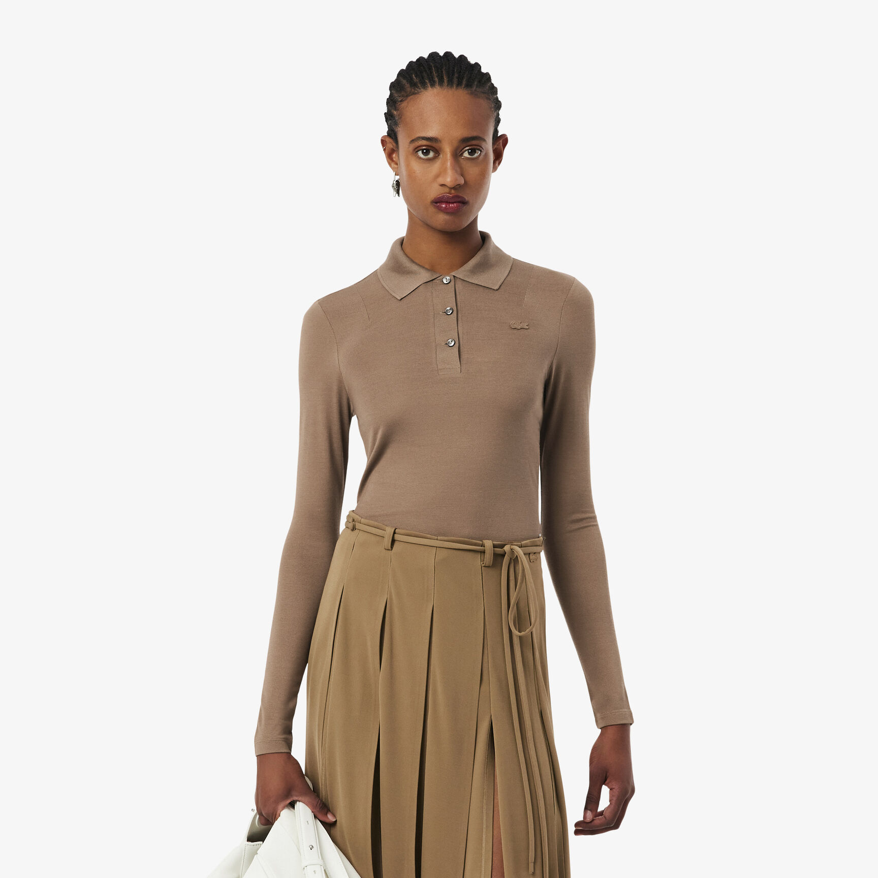 Runway Slim Fit Long Silk Sleeved Polo Shirt - PF3054-00-52I