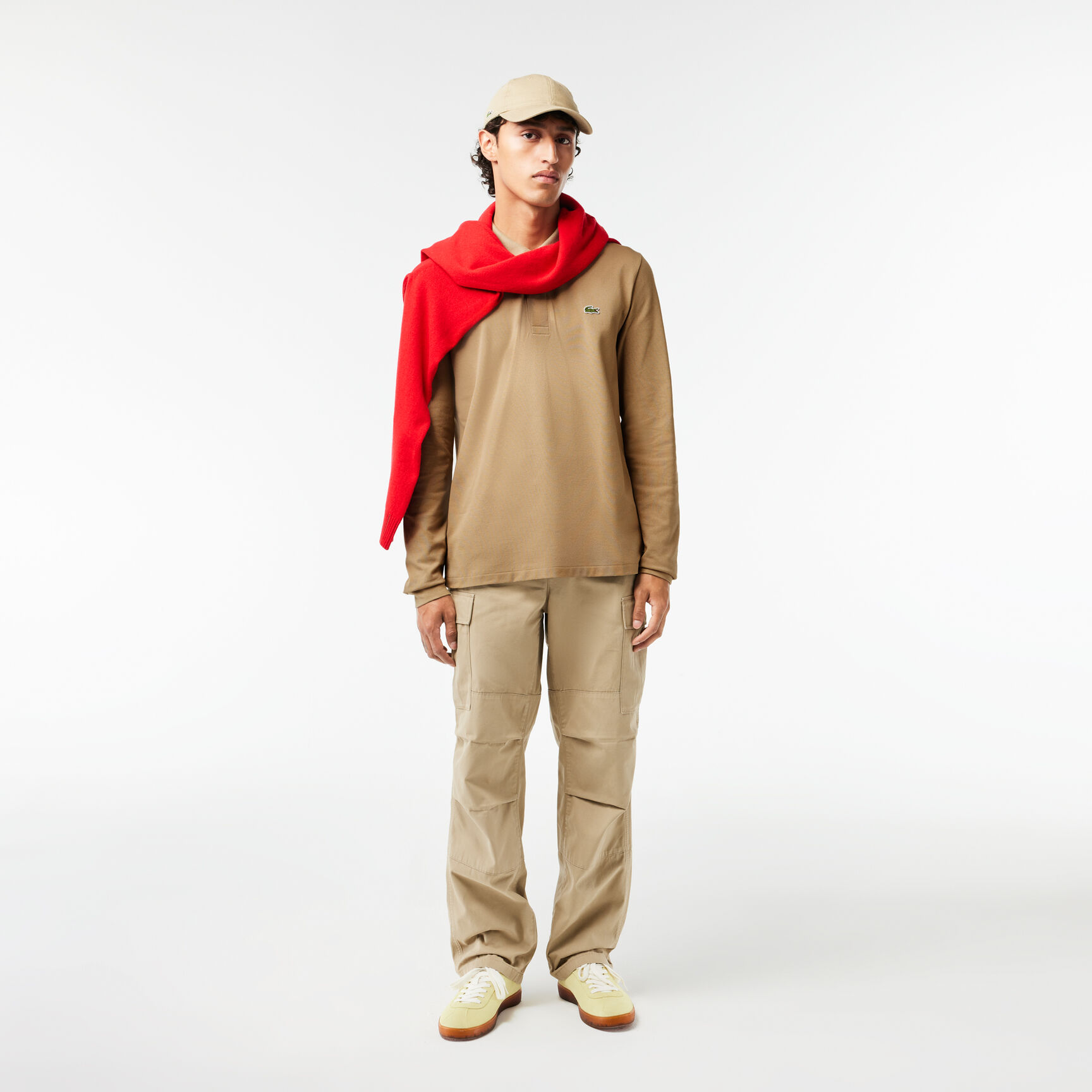 قميص بولو كلاسيكي بأكمام طويلة مقاس L.12.12 Original L.12.12 Long Sleeve Cotton Polo Shirt - L1312-00-CB8