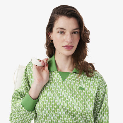 Pleated Satin Polo Dress