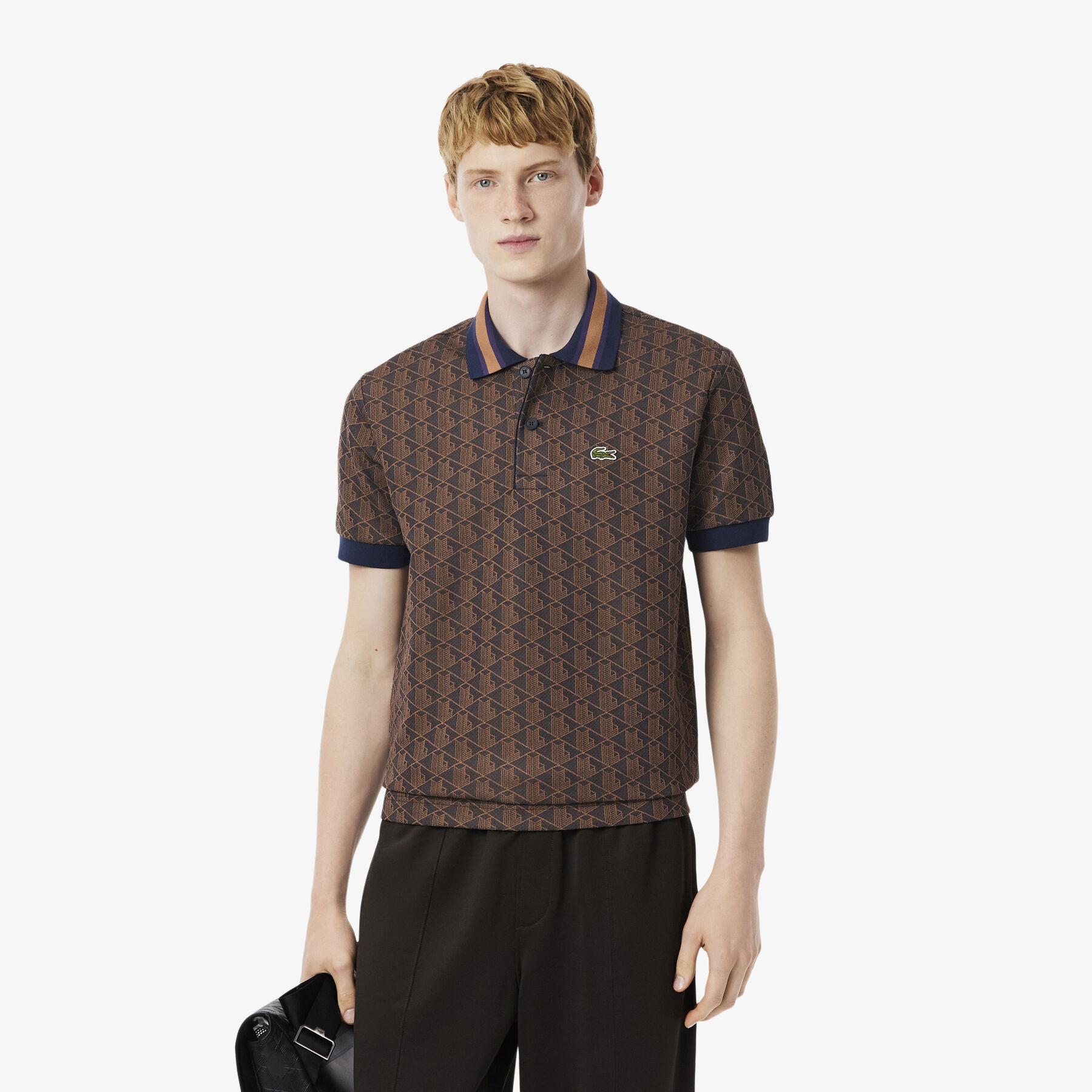 Classic Fit Monogram Jacquard Polo Shirt lacoste classic fit monogram jacquard polo shirt