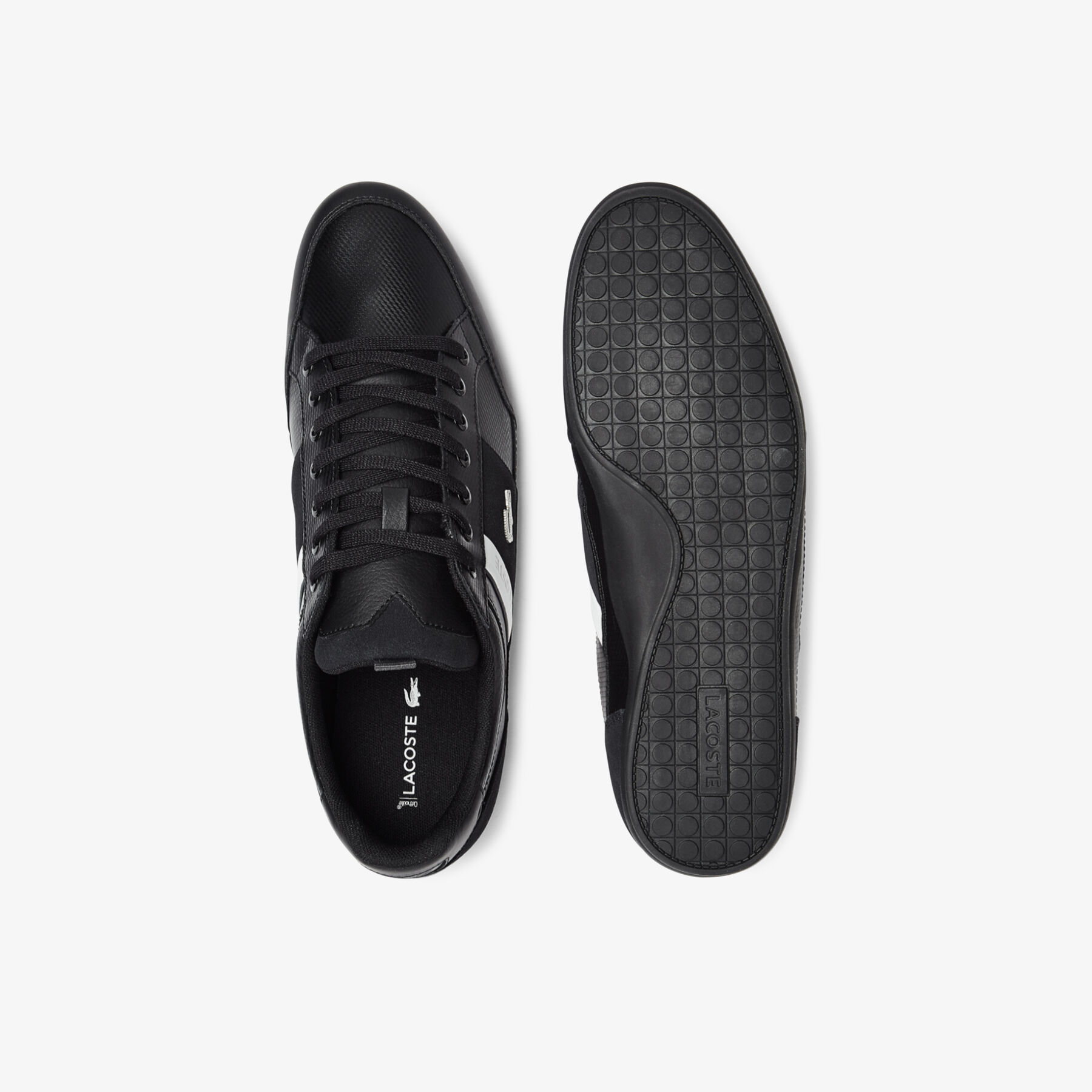 lacoste men s chaymon leather and suede trainers