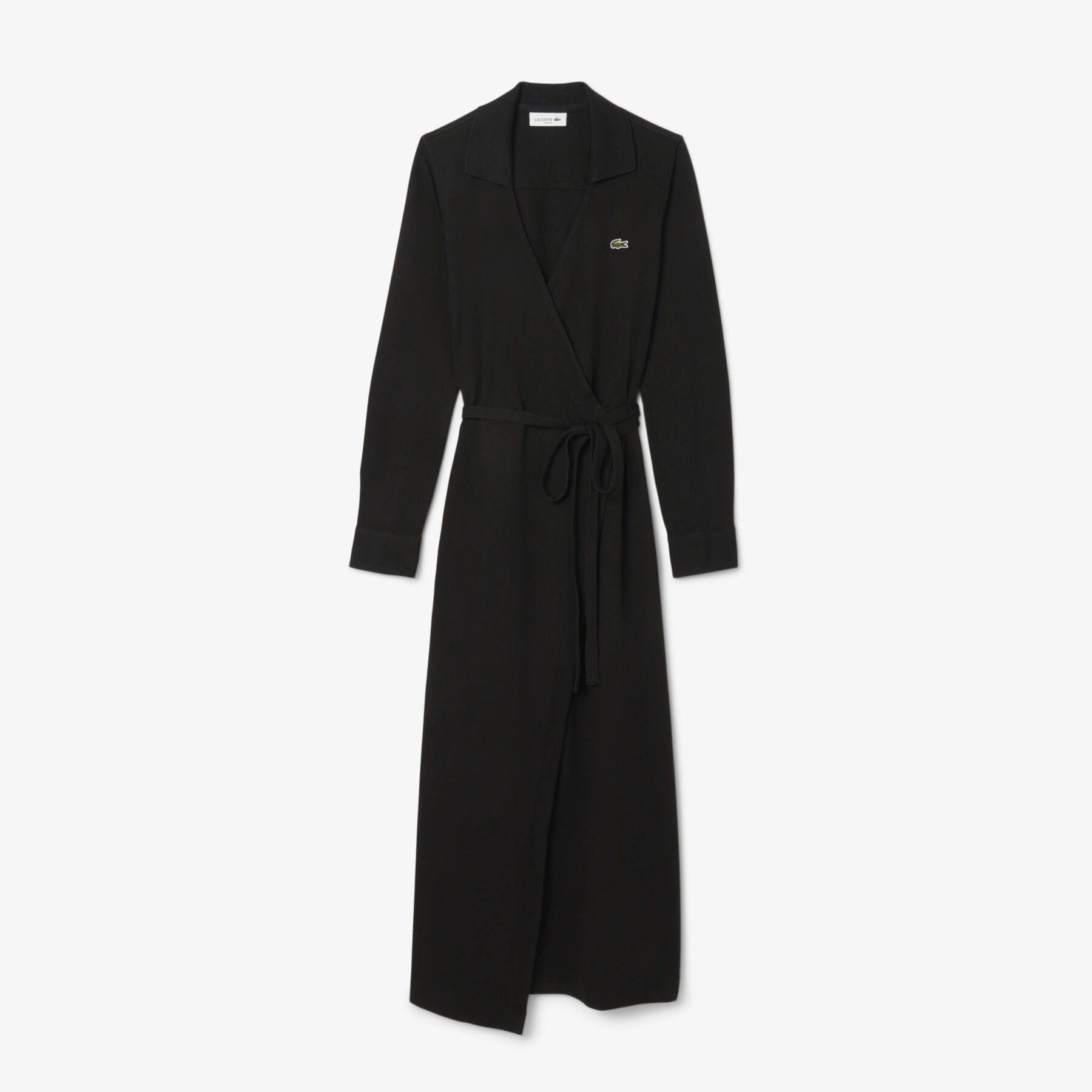 lacoste slim fit polo collar wrap dress