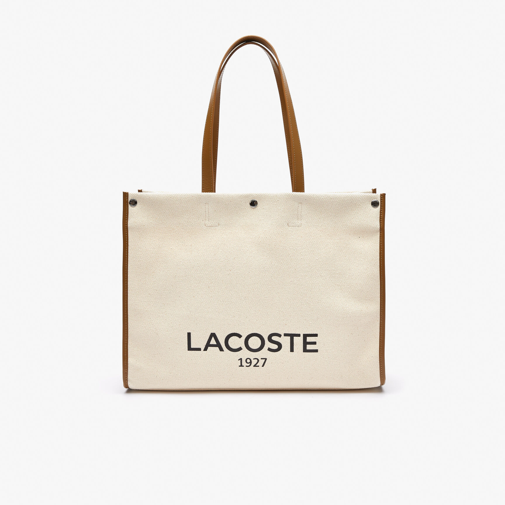 حقيبة يد مربعة قنب قطن بشعار الماركة للنساء مجموعة Héritage Canvas