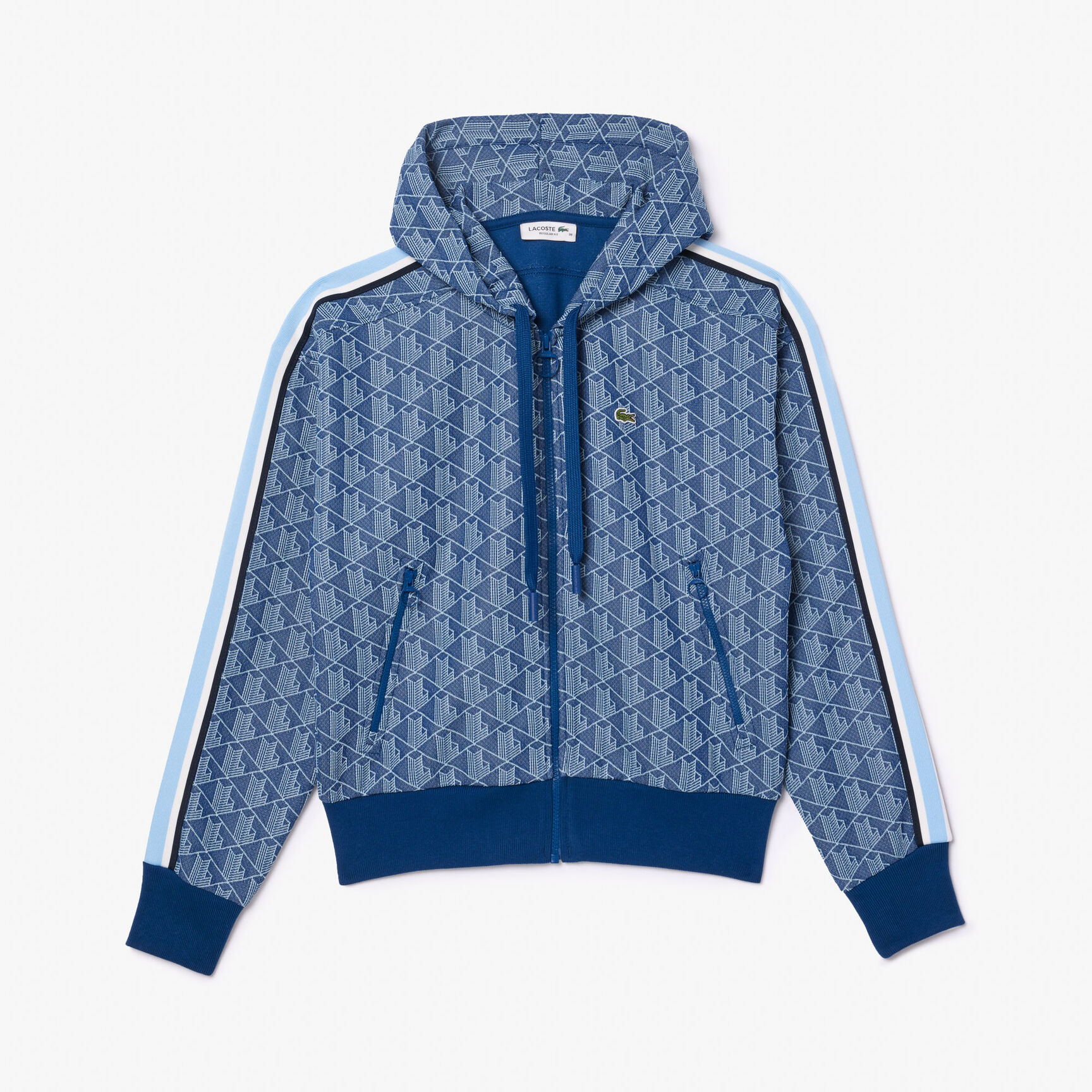Monogram Jacquard Zip Front Hoodie - SF7606-00-6LE