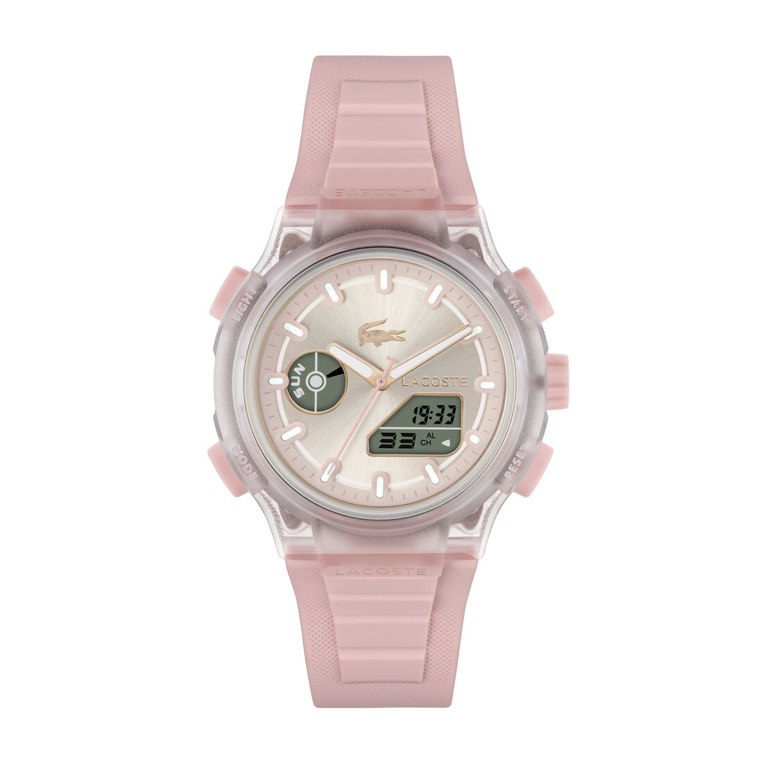 Pink Silicone Strap Women's Watch - 2001494-PINK