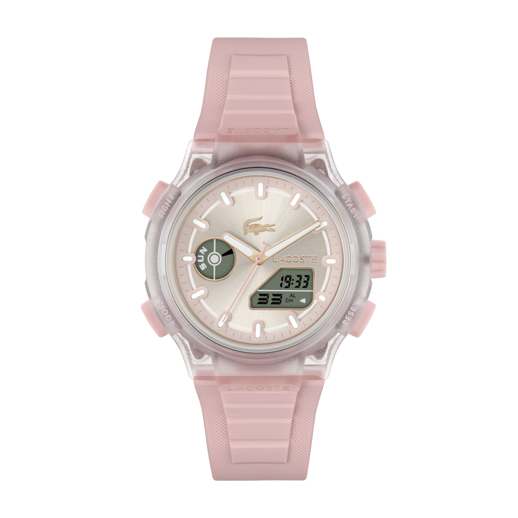 ساعة بسوار سيليكون وردي للسيدات Pink Silicone Strap Women's Watch - 2001494-PINK