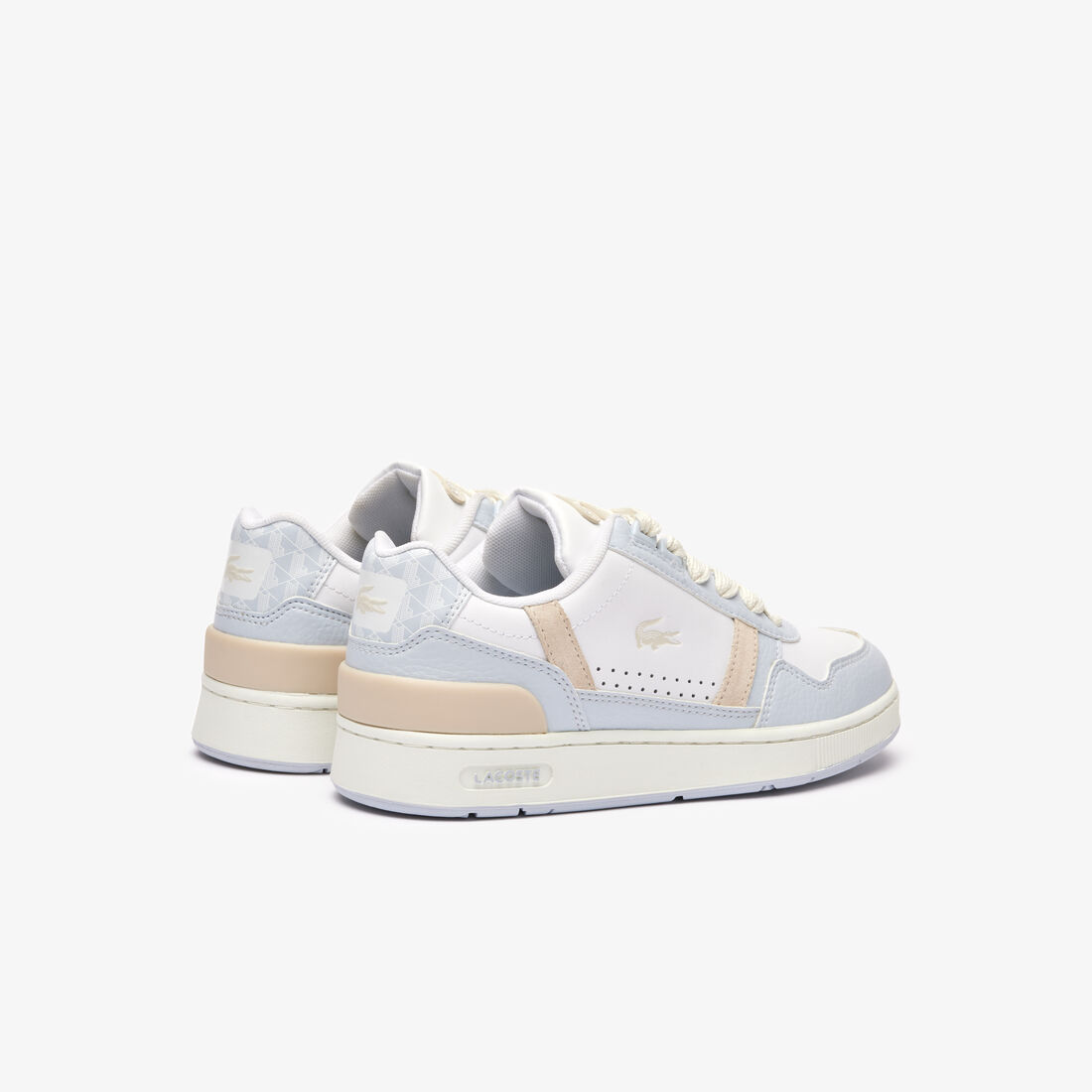 سنيكرز تي كليب جلد مزين بشعار الماركة للنساء Women's T-Clip Leather Monogram Touch Trainers - 46SFA0057-1T5