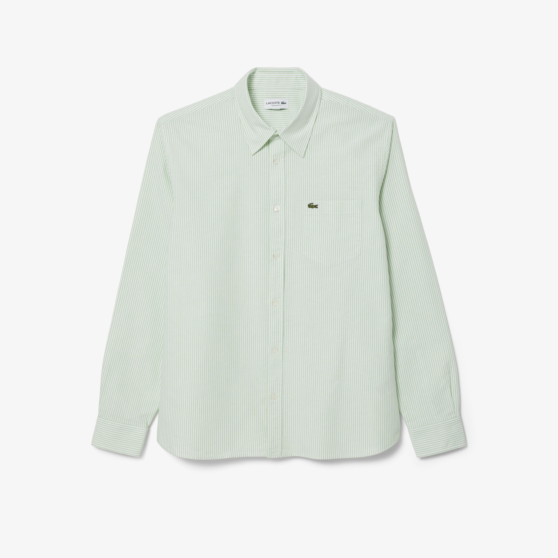 lacoste regular fit striped oxford shirt