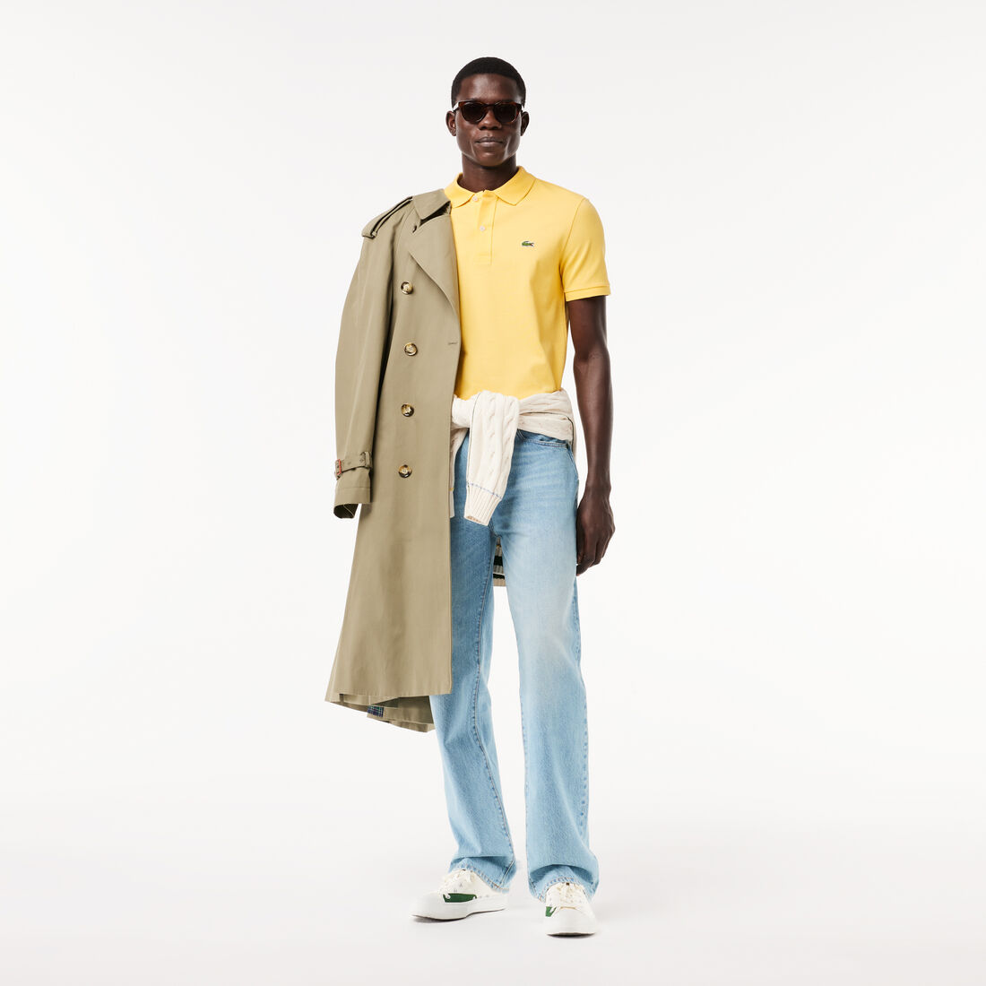 قميص بولو بيكيه بقصة ضيقة L.12.12 Original L.12.12 Slim Fit Petit Pique Cotton Polo Shirt - PH4012-00-IY1