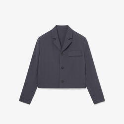 lacoste runway cropped jacquard tailored jacket