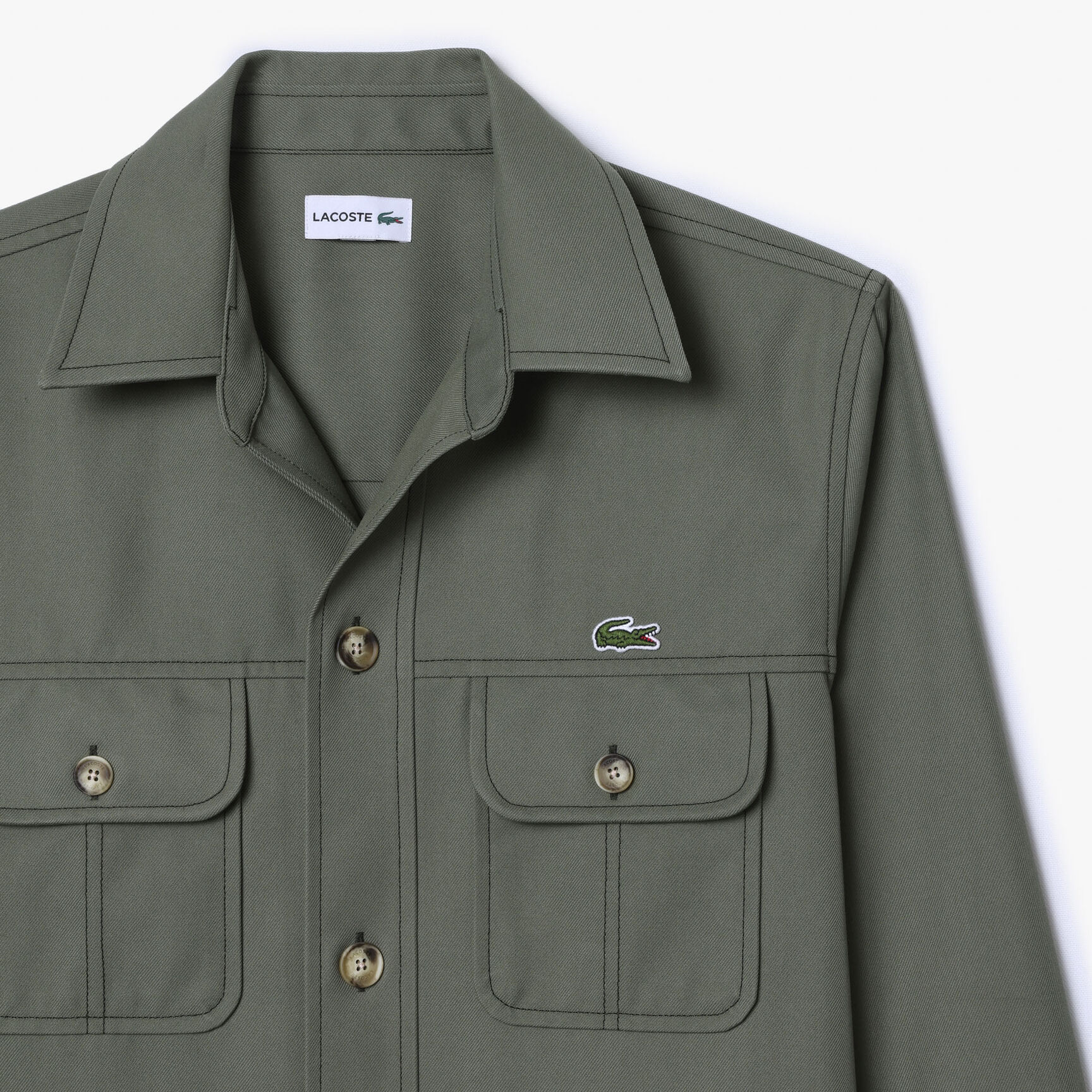 Heavy Cotton Twill Overshirt with Pockets Heavy Cotton Twill Overshirt with Pockets - CH7245-00-316