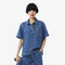 قميص بولو جينز خفيف الوزن وواسع Oversized Lightweight Denim Polo Shirt - CF0051-00-36L