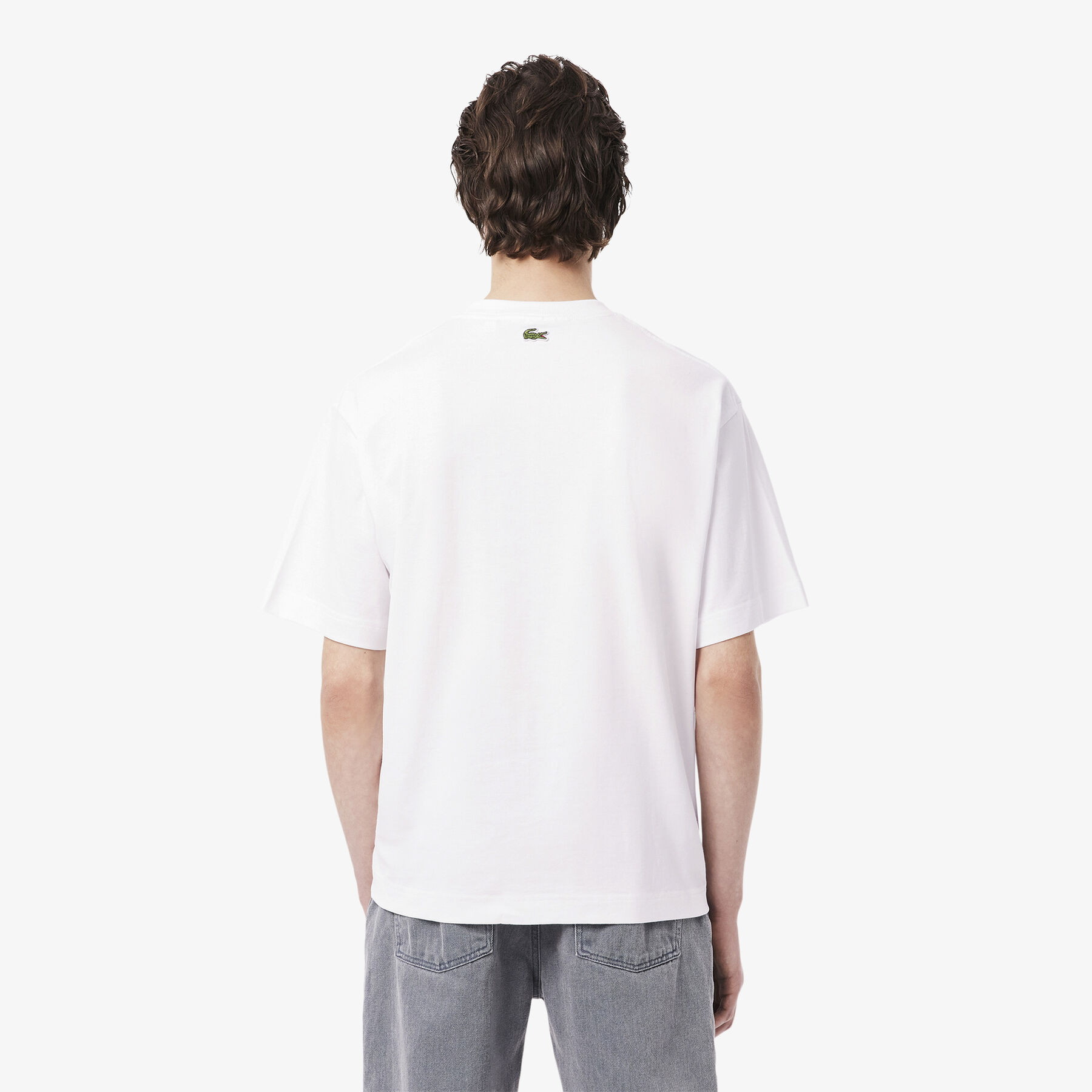 lacoste loose fit thick jersey t shirt
