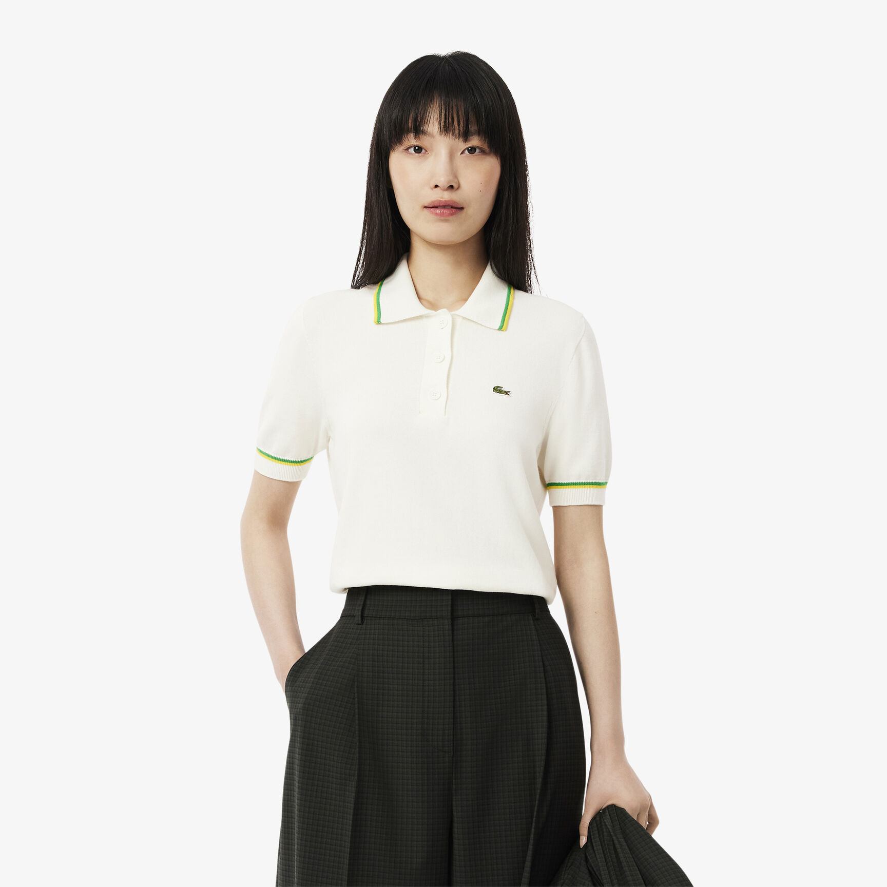Cropped 3D Seamless Stretch Cotton Polo Shirt - AF9283-00-DII