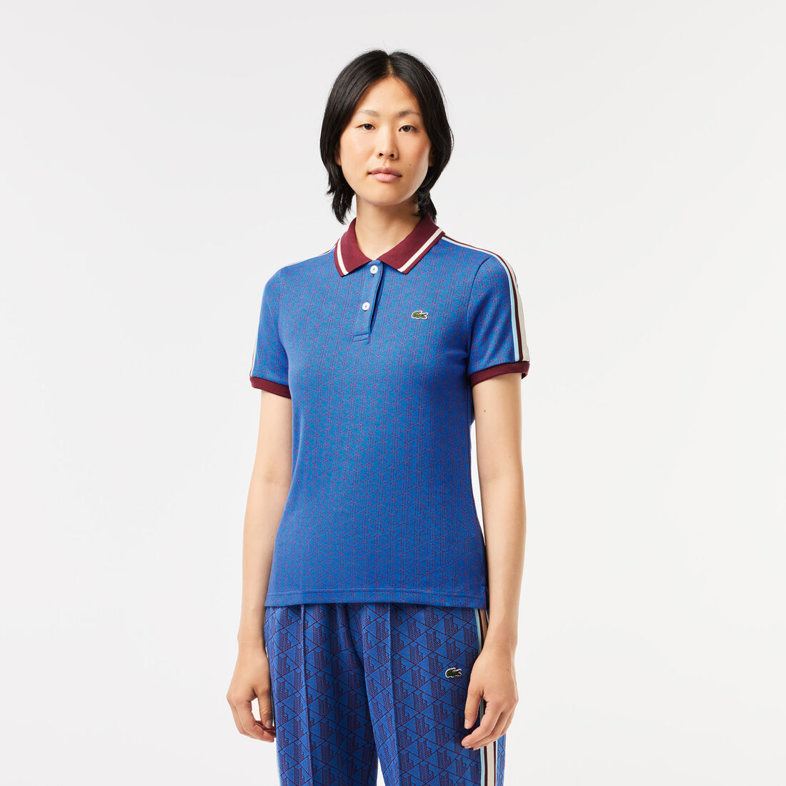 Slim Fit Lacoste Monogram Jacquard Polo Shirt - DF0849-00-NJI