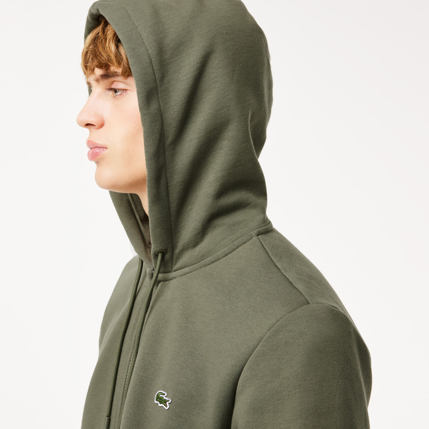 Zip-Up Fleece Hoodie Men's Lacoste Kangaroo Pocket Fleece Sweatshirt - SH9626-00-316