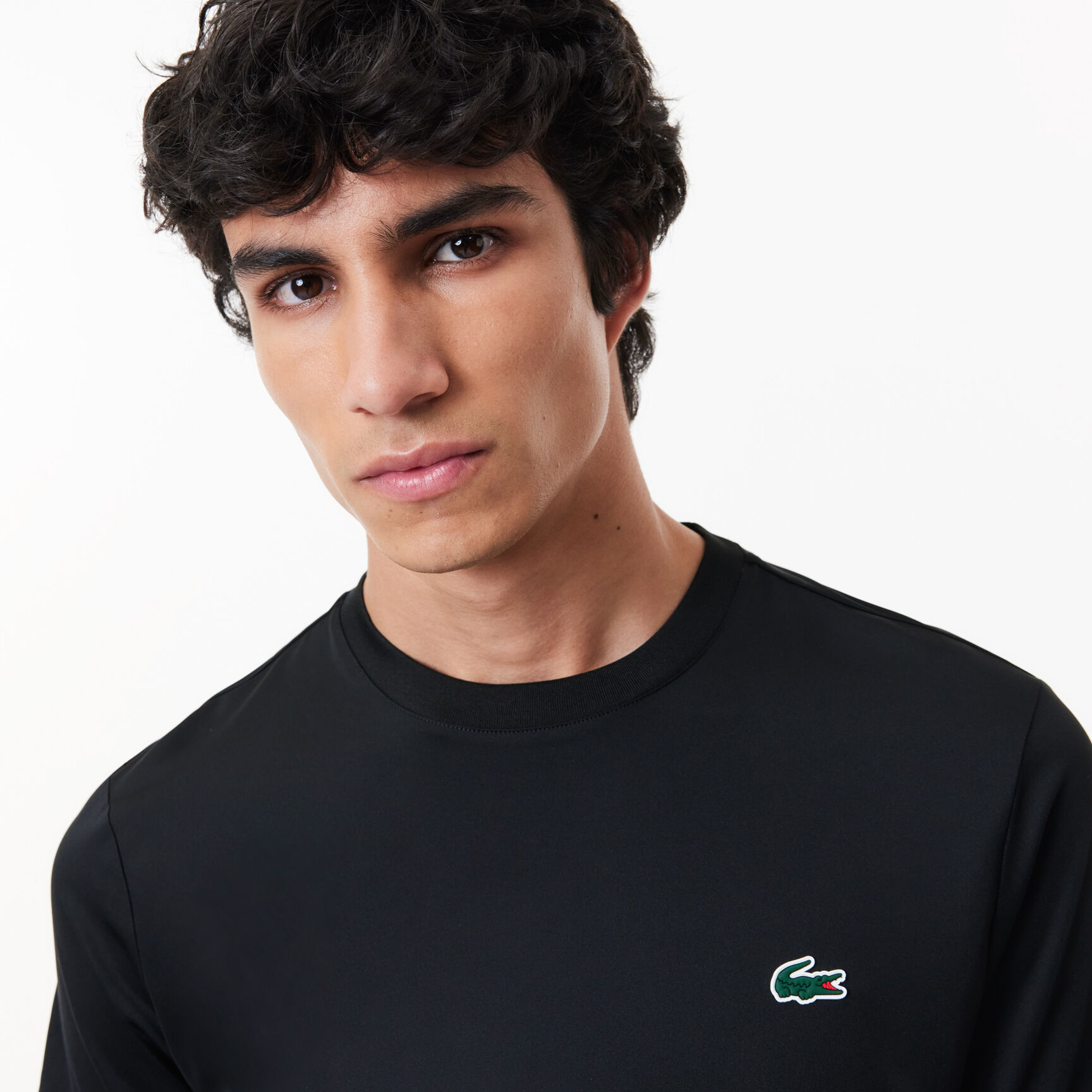 تي شيرت لاكوست بقصّة فضفاضة وفتحة رقبة مستديرة وطبعة التمساح للرجال Men's Lacoste Sport Slim Fit Stretch Jersey T-shirt - TH5207-00-031