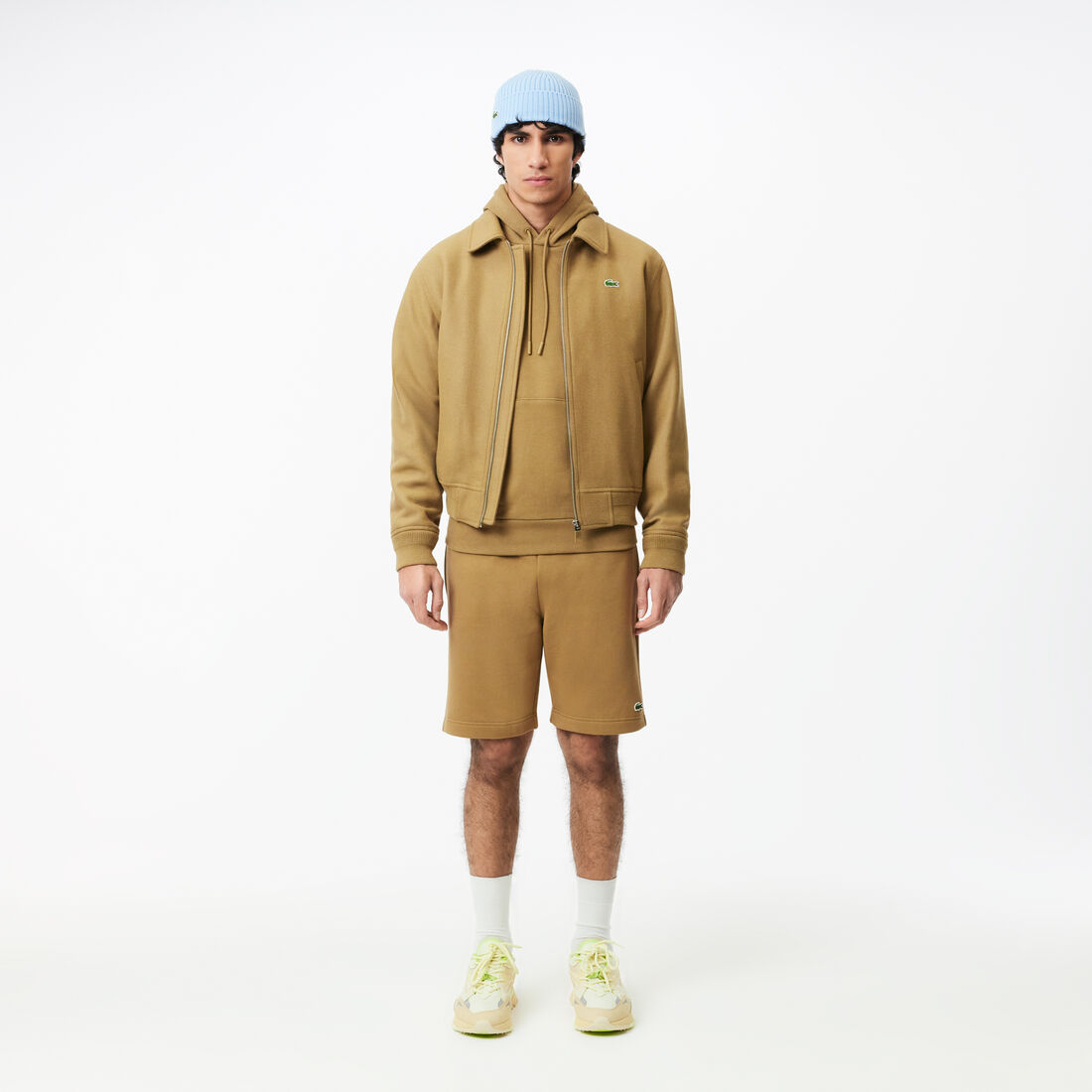 شورت صوف بقصّة عادية Men's Lacoste Organic Brushed Cotton Fleece Jogger Shorts - GH9627-00-SIX