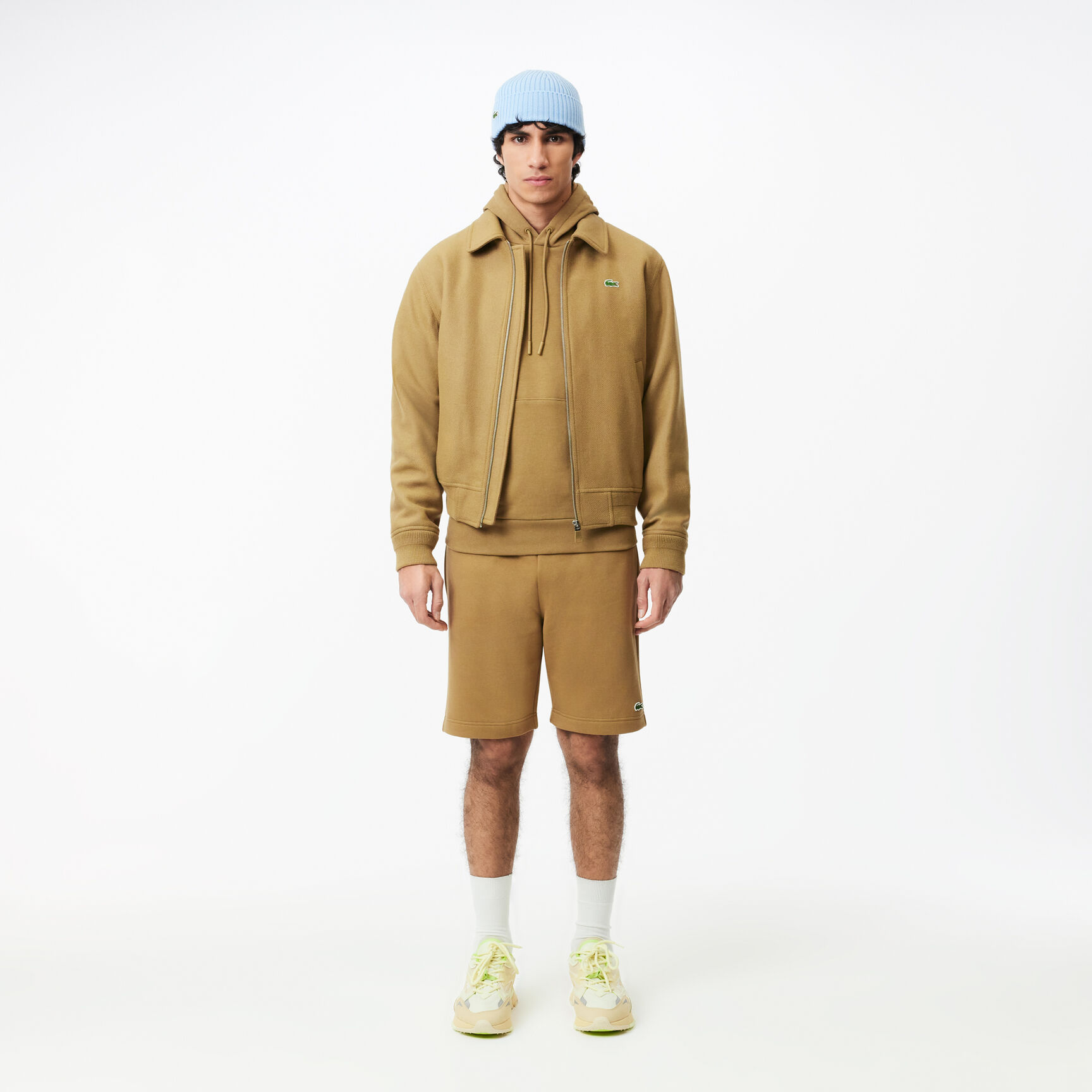 شورت صوف بقصّة عادية Men's Lacoste Organic Brushed Cotton Fleece Jogger Shorts - GH9627-00-SIX