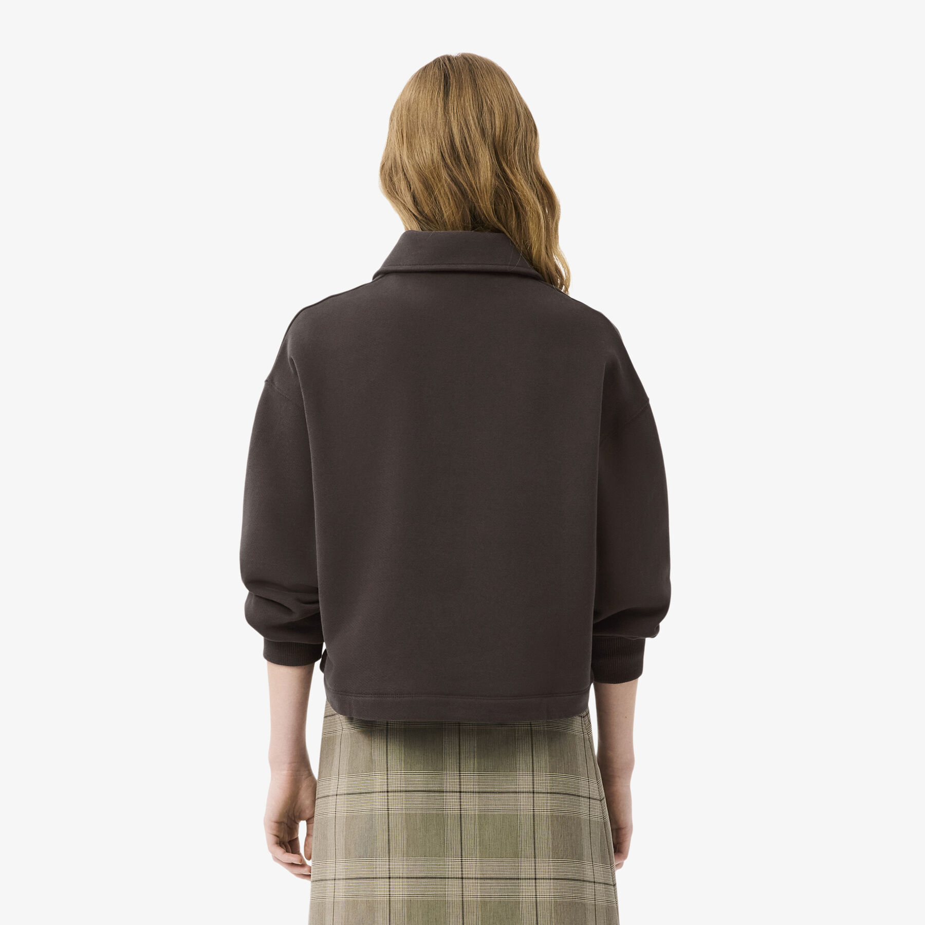 Oversized Fleece Polo Collar Sweatshirt Oversized Fleece Polo Collar Sweatshirt - SF5275-00-SKB