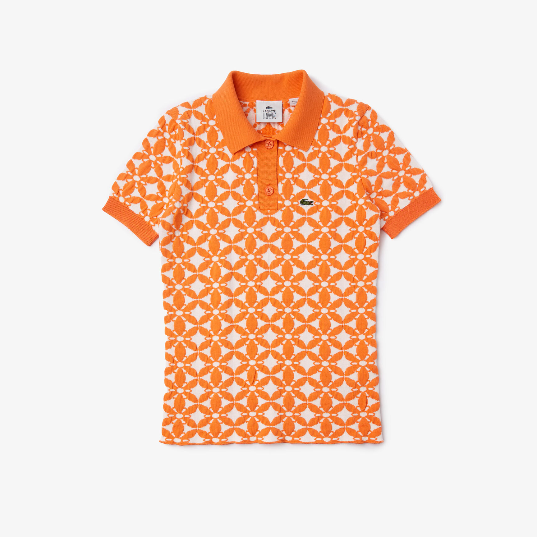 تيشيرت بولو جاكار بقصة كلاسيكية ضيقة للنساء مجموعة Lacoste L!VE تيشيرت بولو جاكار بقصة كلاسيكية ضيقة للنساء مجموعة Lacoste L!VE