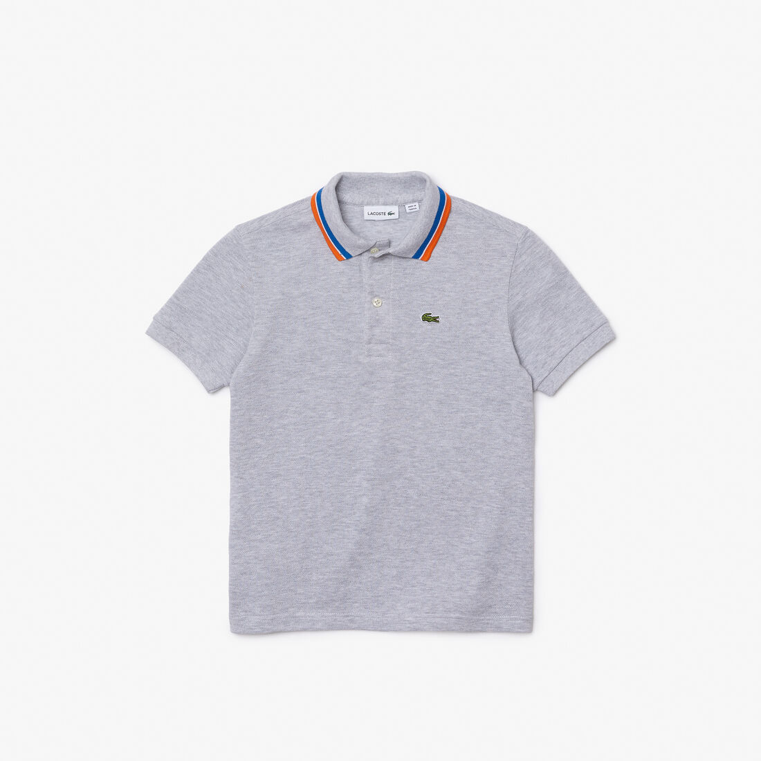 بولو للأولاد من لاكوست ذو ياقة ثلاثية الألوان مصنوع من القطن بيتي بيكيه Boys' Lacoste Tricolour Collar Cotton Petit Piqué Polo - PJ9702-00-W9D