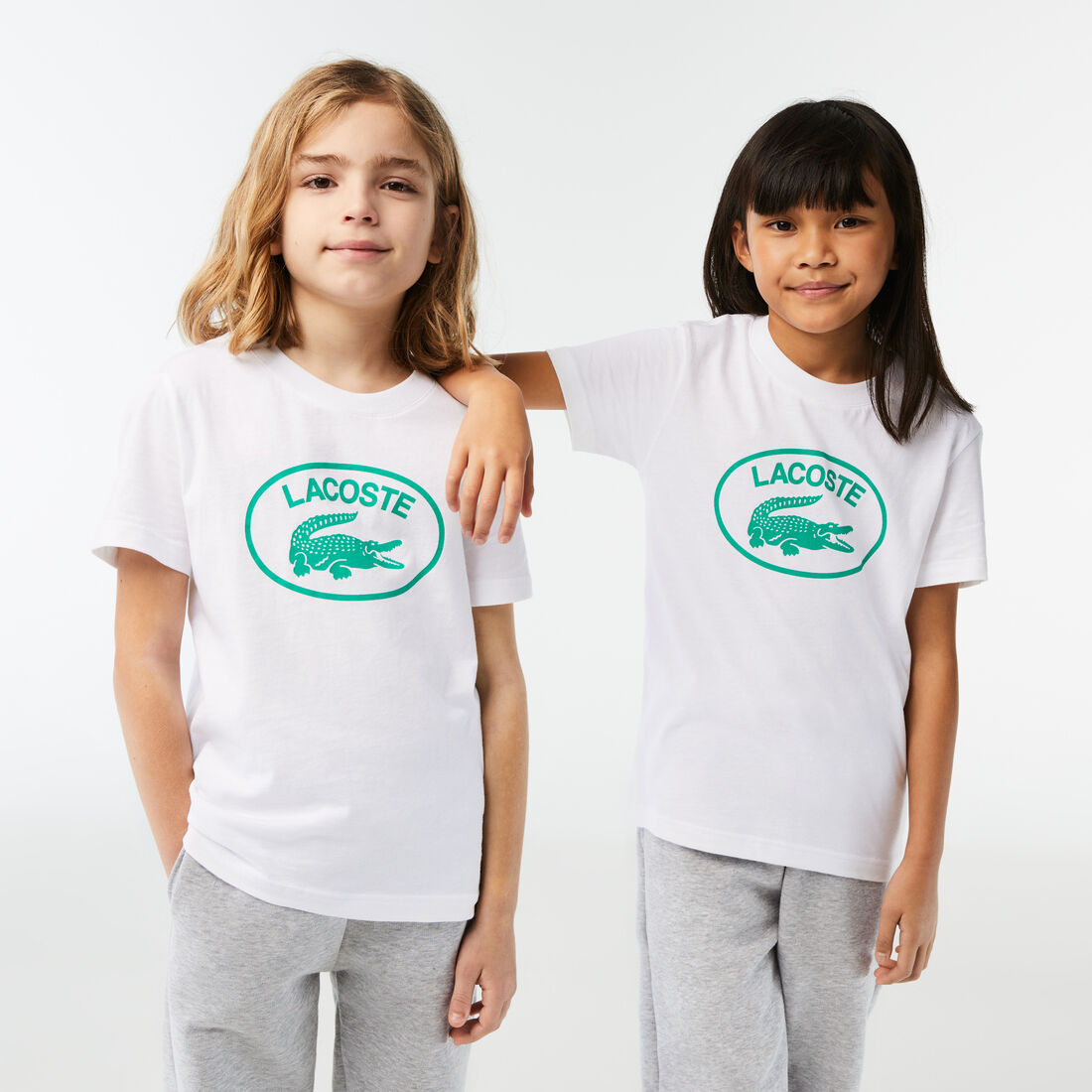 Kids' Lacoste Contrast Branded Cotton Jersey T-shirt - TJ9732-00-001