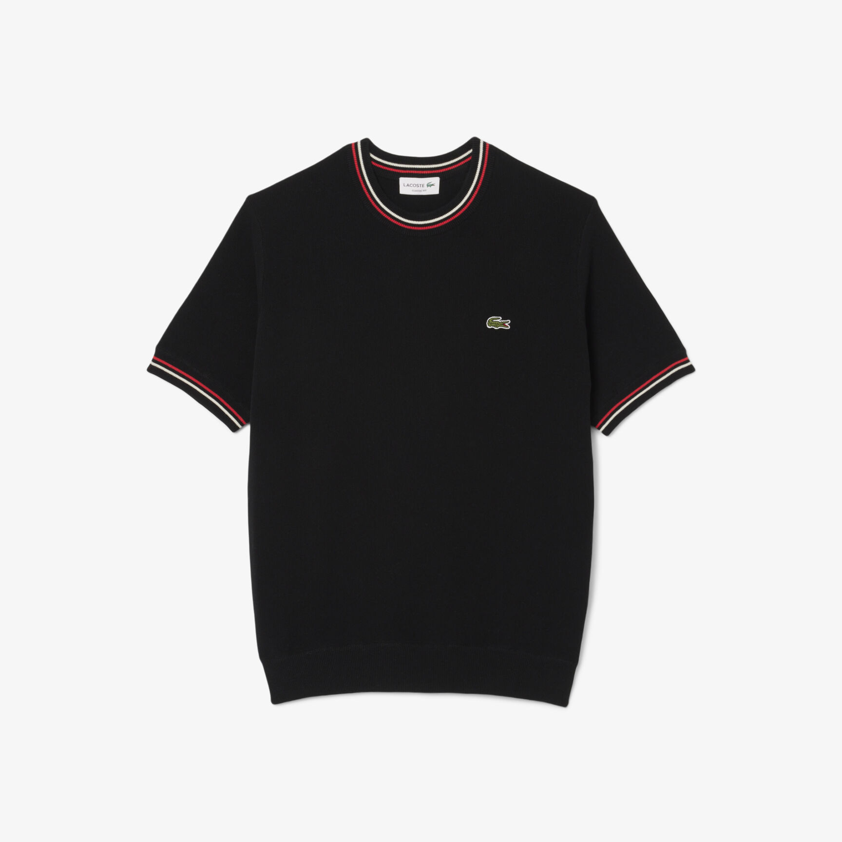 تي شيرت مخطط كلاسيكي بقصّة كلاسيكية Classic Fit Stripe Detail Knit T-Shirt - AH9301-00-DVI