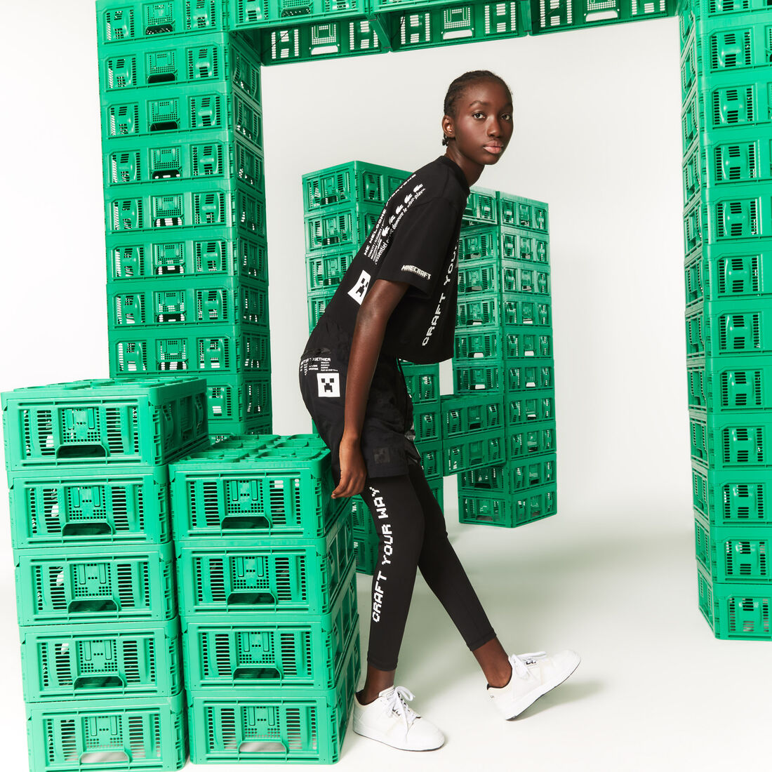 Women's Lacoste L!VE x Minecraft Short Organic Cotton T-Shirt Women's Lacoste L!VE x Minecraft Short Organic Cotton T-Shirt