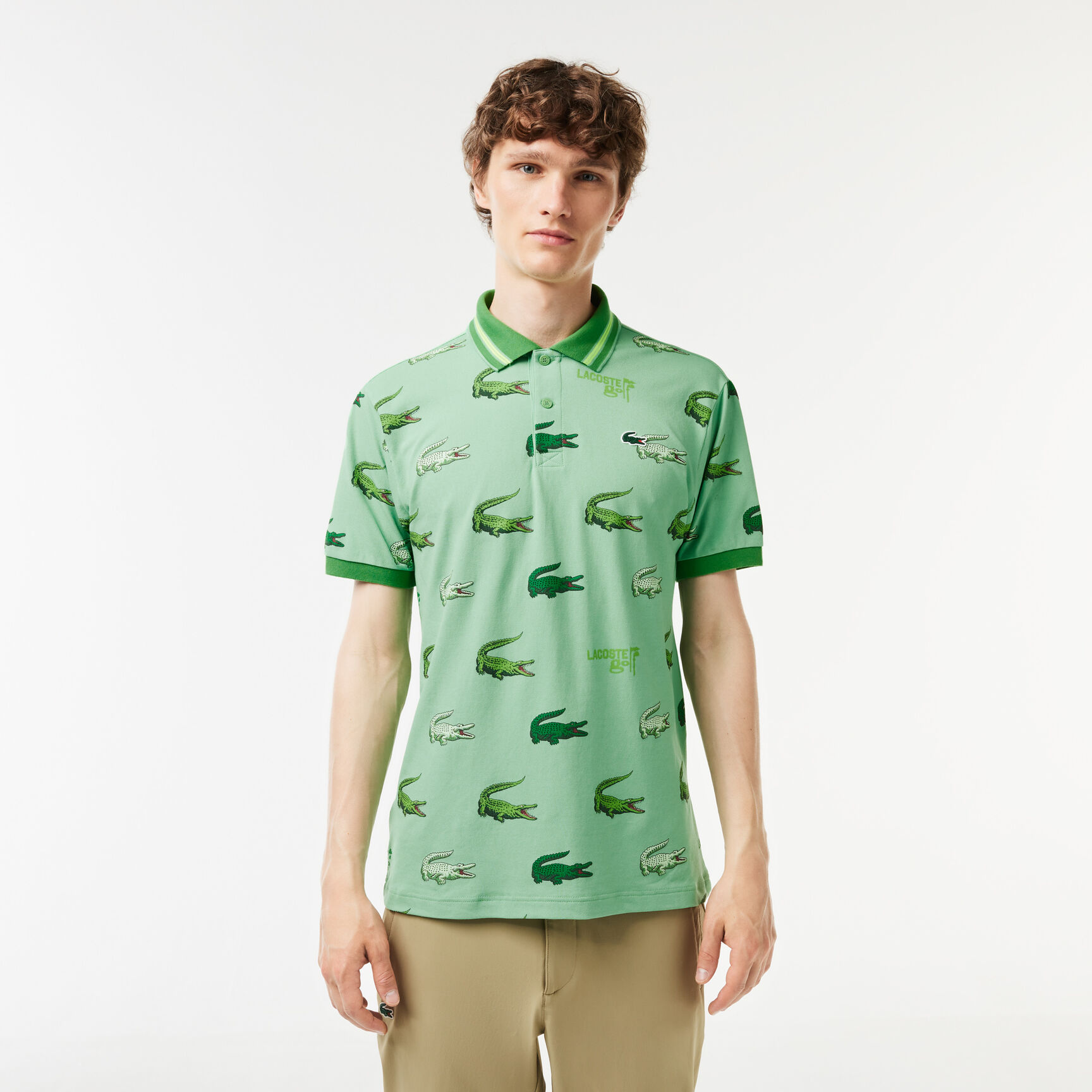 Men&rsquo;s Lacoste Golf Crocodile Print Polo Shirt - DH5181-00-BT2