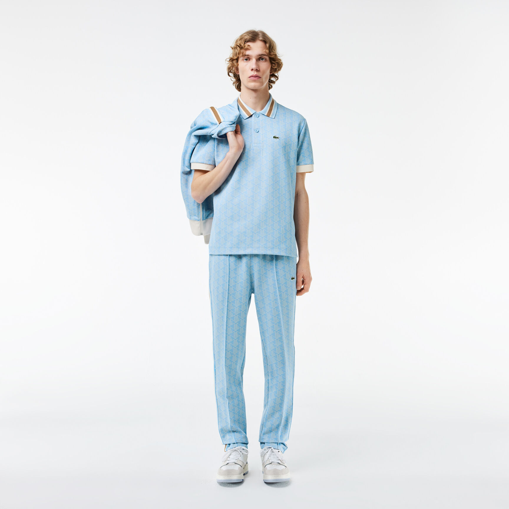 Classic Fit Contrast Collar Monogram Motif Polo Shirt - DH1417-00-WB5