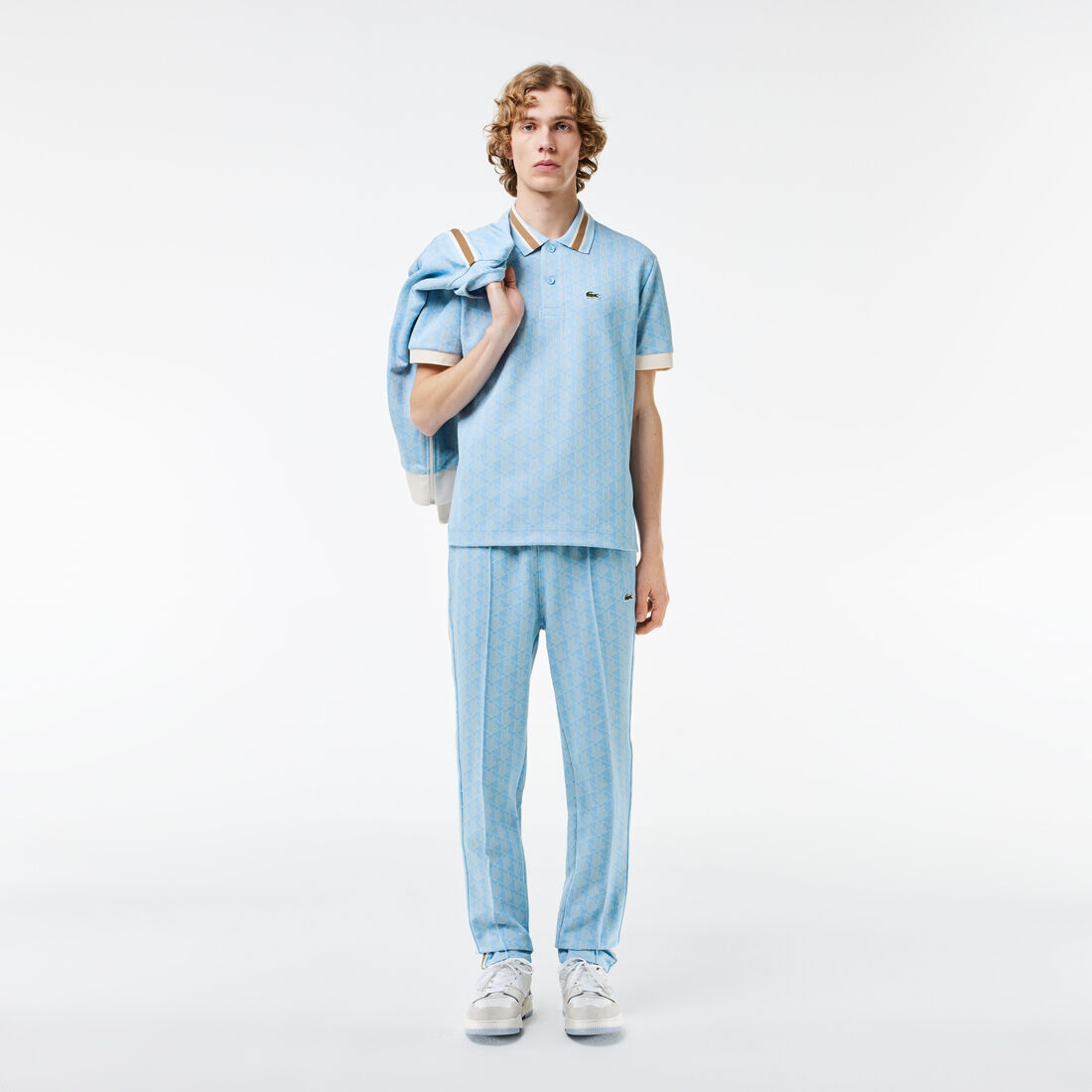 Classic Fit Monogram Jacquard Polo Shirt Classic Fit Contrast Collar Monogram Motif Polo Shirt - DH1417-00-WB5