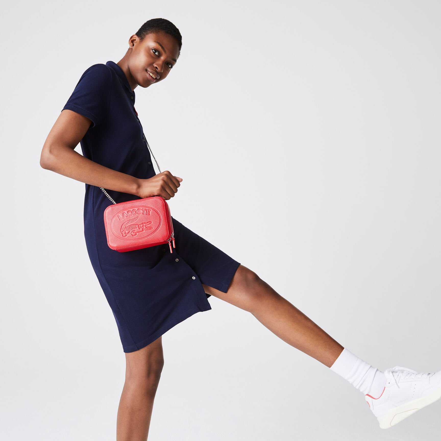 حقيبة كتف بسحاب من الجلد المحبب مجموعة Croco Crew للنساء حقيبة كتف بسحاب من الجلد المحبب مجموعة Croco Crew للنساء