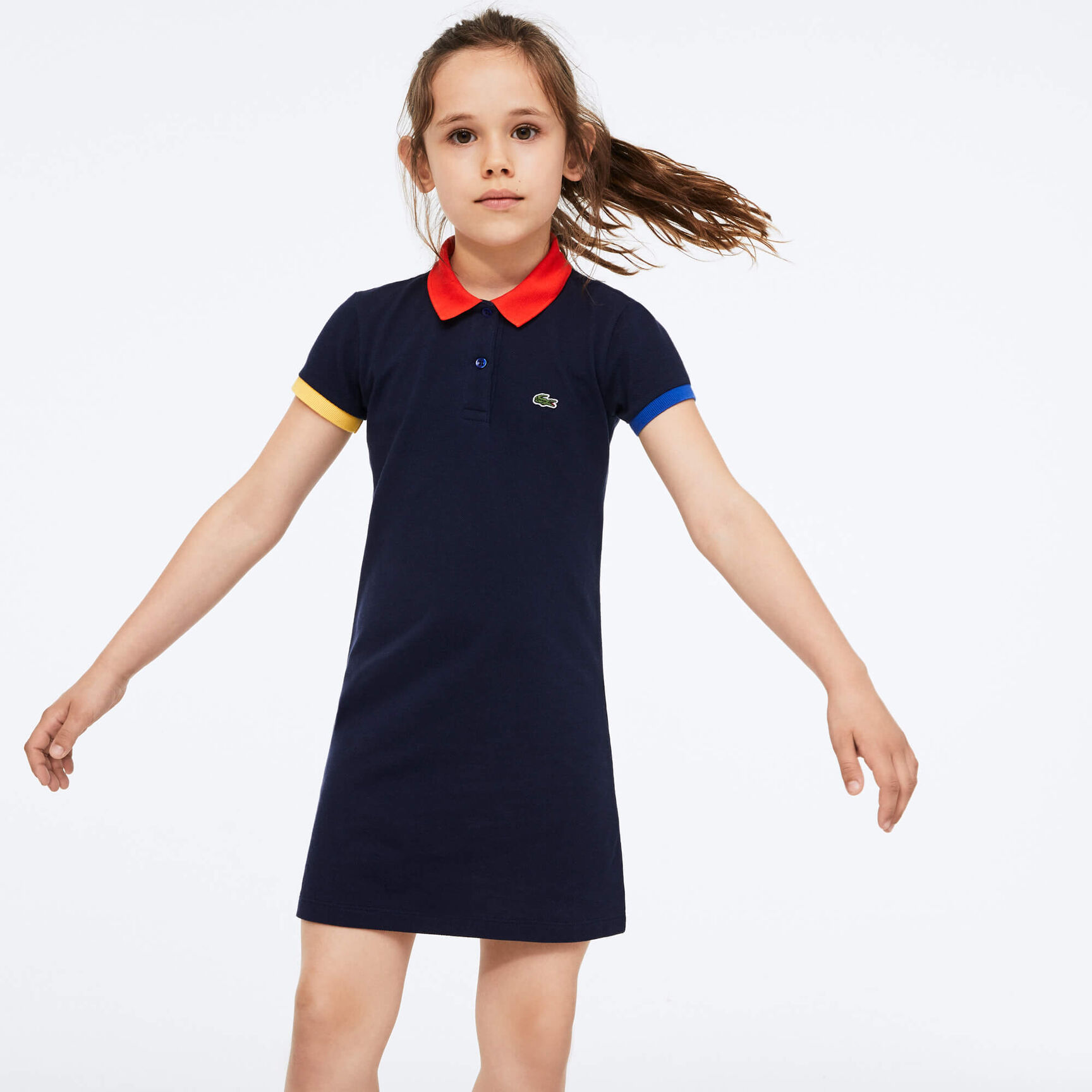 Girl&rsquo;s Polo-Style Contrast Cotton Dress
