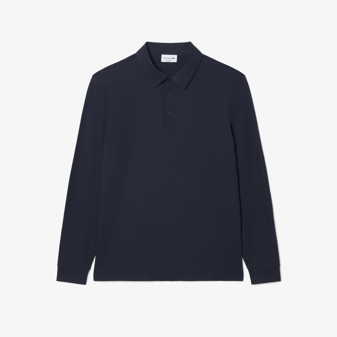 lacoste regular fit long sleeved commuter polo shirt